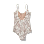 Sexy See Through Lace With Lining Backless Spaghetti Strap Bodysuit