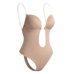 Women Full Body Shaper Bra Backless Bodysuit Thong Invisible Shapers