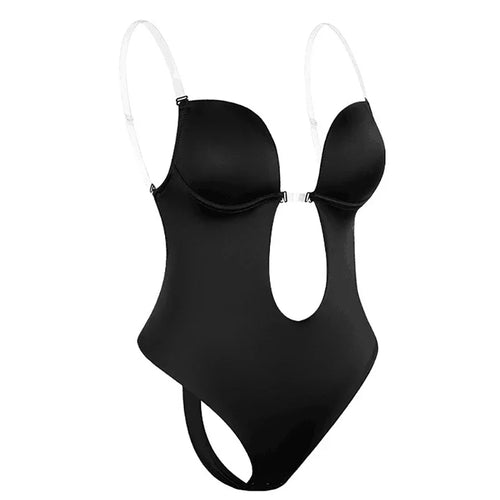 Women Full Body Shaper Bra Backless Bodysuit Thong Invisible Shapers