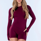HISTELLO Impact Long Sleeve One Piece Jumpsuit Women Backless Slim Fit