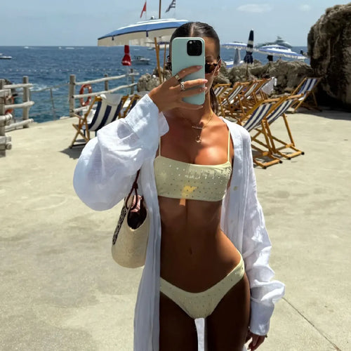 Diamond One Piece Swimsuit With Lace Pants Sexy Bikini Women Swimwear